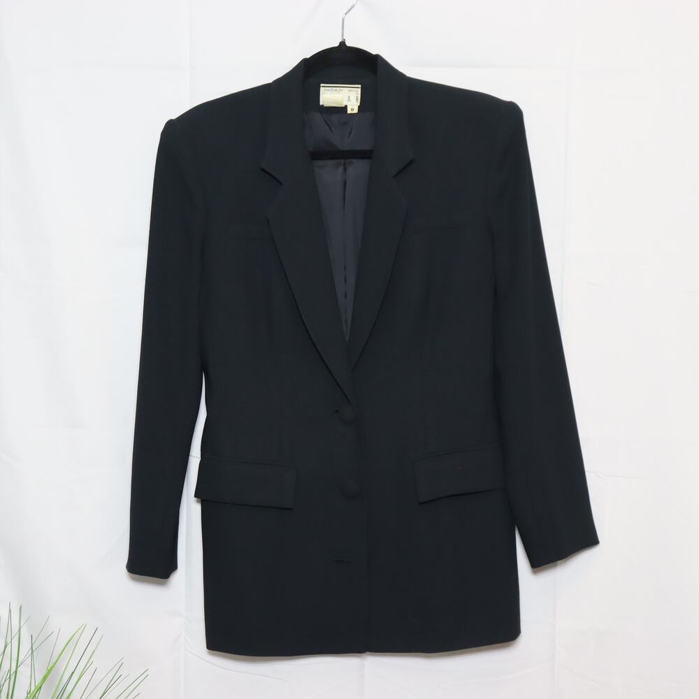 Ann Tjian for Kenar Petite Black Tailored‎ Blazer Size 8